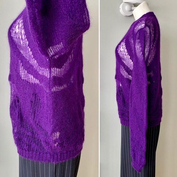 Roberto Cavalli Tiger Print Oversized Mohair Sweater Size 8 - Picture 6 of 14